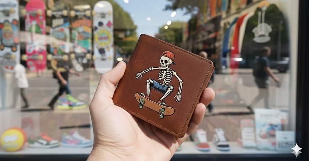 Skate or Die Edition - กระเป๋าสตางค์หนังแท้สไตล์สตรีท