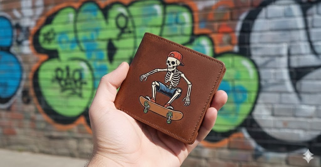 Skate or Die Edition - กระเป๋าสตางค์หนังแท้สไตล์สตรีท