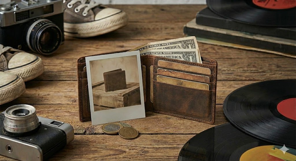 The Wolf Skater: กระเป๋าสตางค์หนังแท้ลายกราฟฟิตี้