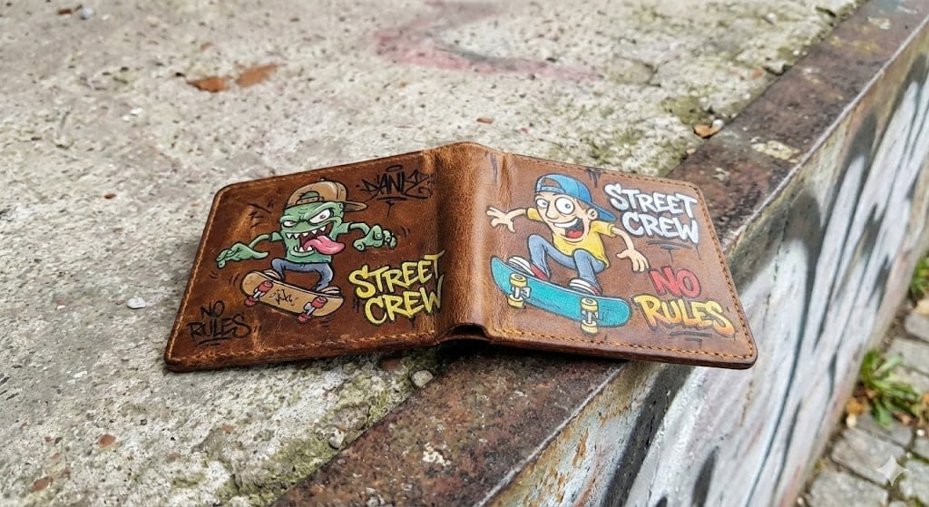 Urban Legend Series: กระเป๋าสตางค์พับสั้น ลายกราฟฟิตี้ มอนสเตอร์ (Street Style)