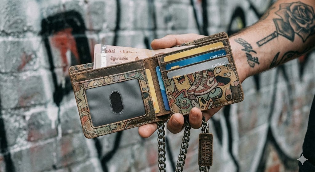 Graffiti Gangster Wallet - กระเป๋าหนังแท้ลายสตรีทอาร์ต