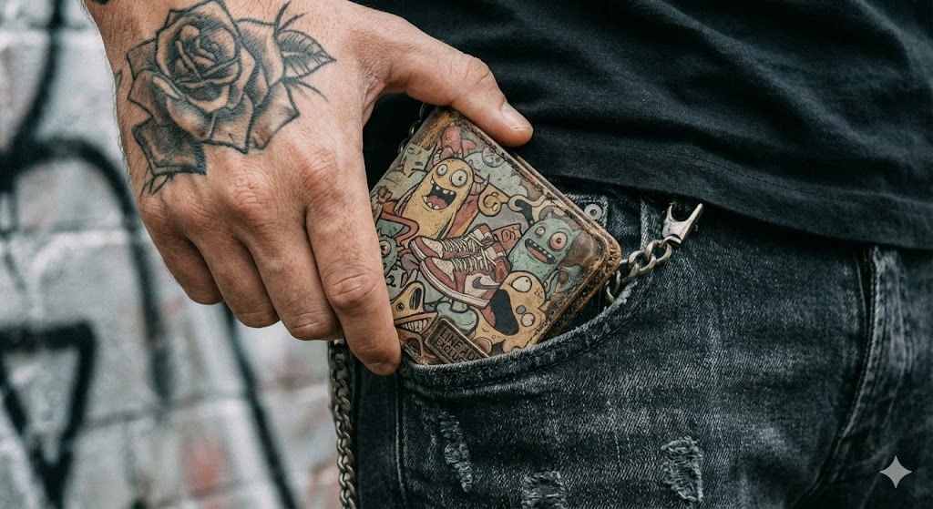 Graffiti Gangster Wallet - กระเป๋าหนังแท้ลายสตรีทอาร์ต