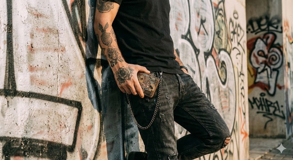 Graffiti Gangster Wallet - กระเป๋าหนังแท้ลายสตรีทอาร์ต